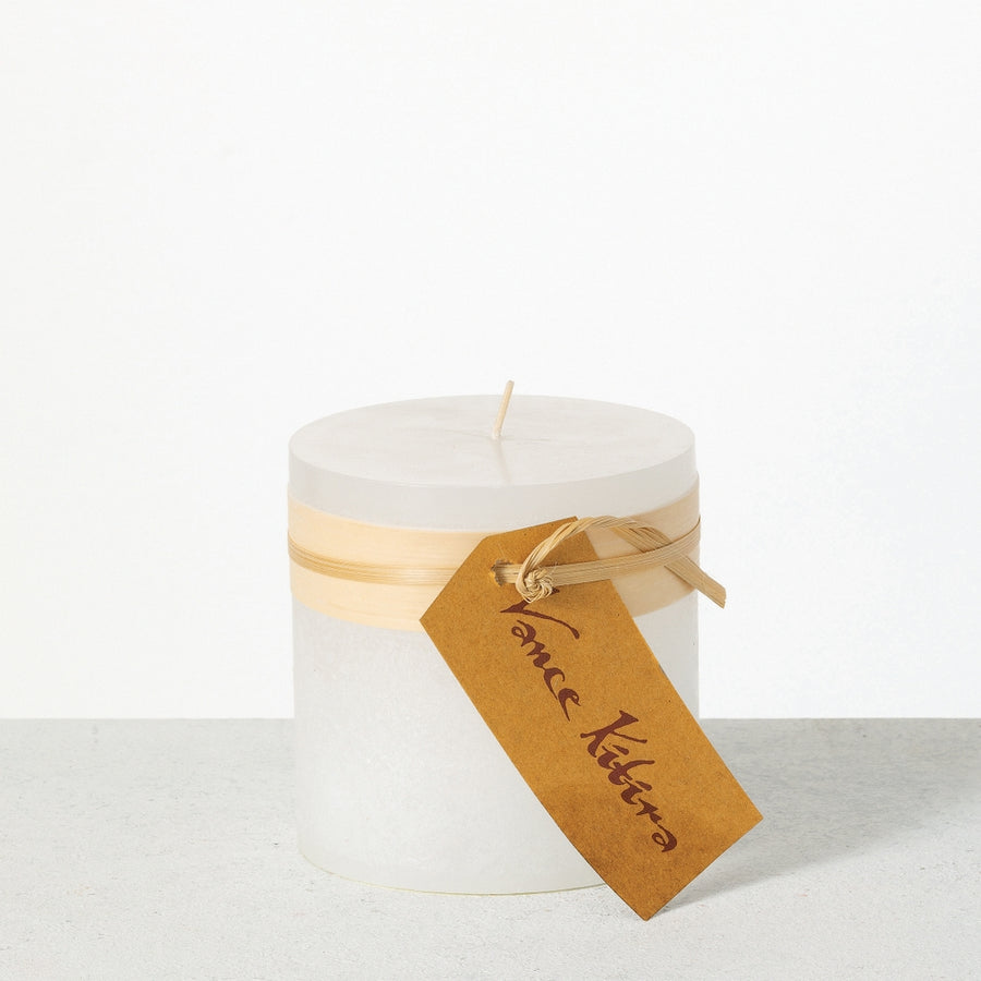 4" x 4" White Timber Pillar Candle