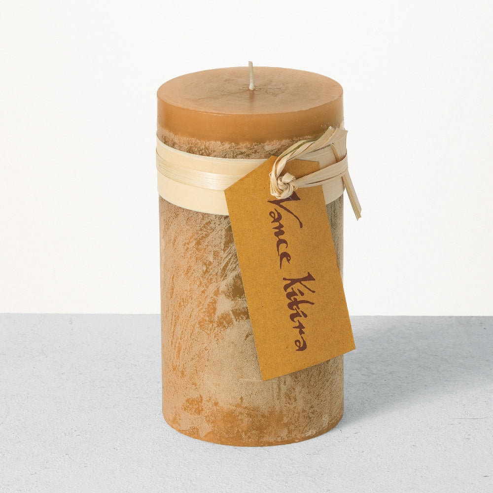 4" x 8" Brown Sugar Timber Pillar Candle