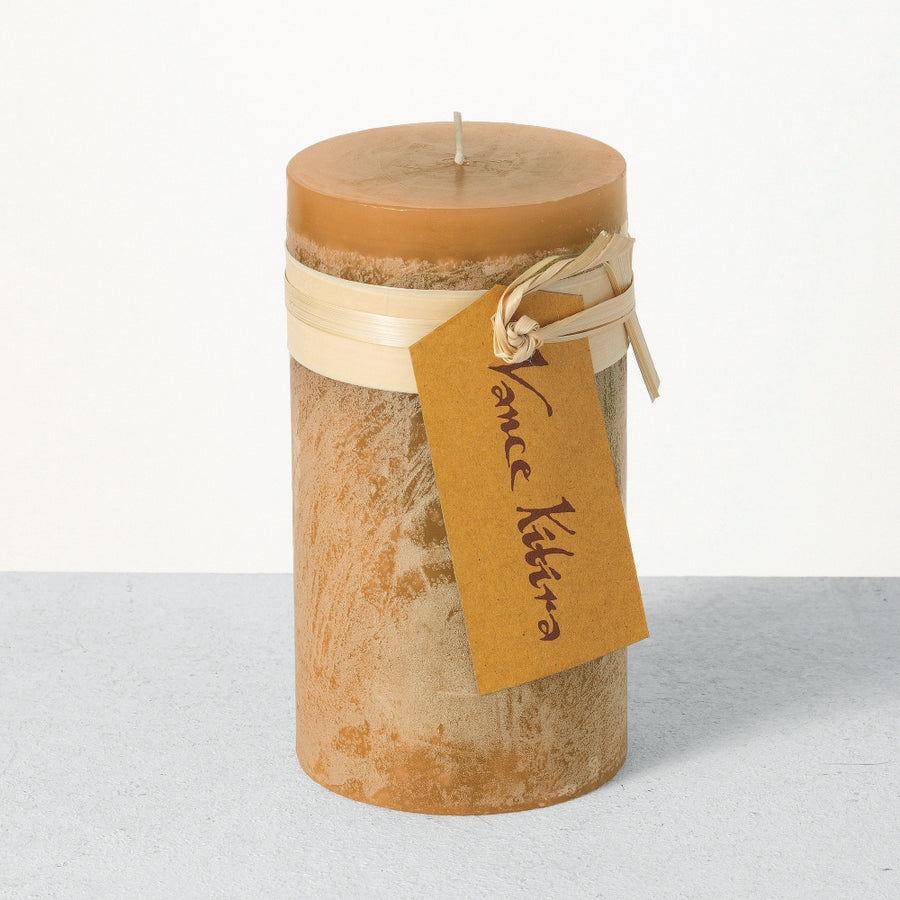 4" x 8" Brown Sugar Timber Pillar Candle
