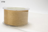 1 Inch Twinkle Shimmer Sheer Ribbon with Cut Edge – CT32 – ANTIQUE GOLD