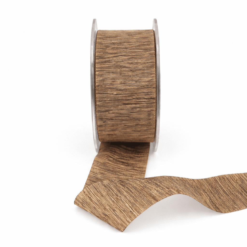 1.5 Inch Textured Two-Tone Ribbon with Woven Edge – NR33 – BROWN/ANTIQUE GOLD
