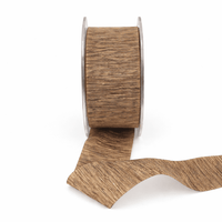 1.5 Inch Textured Two-Tone Ribbon with Woven Edge – NR33 – BROWN/ANTIQUE GOLD