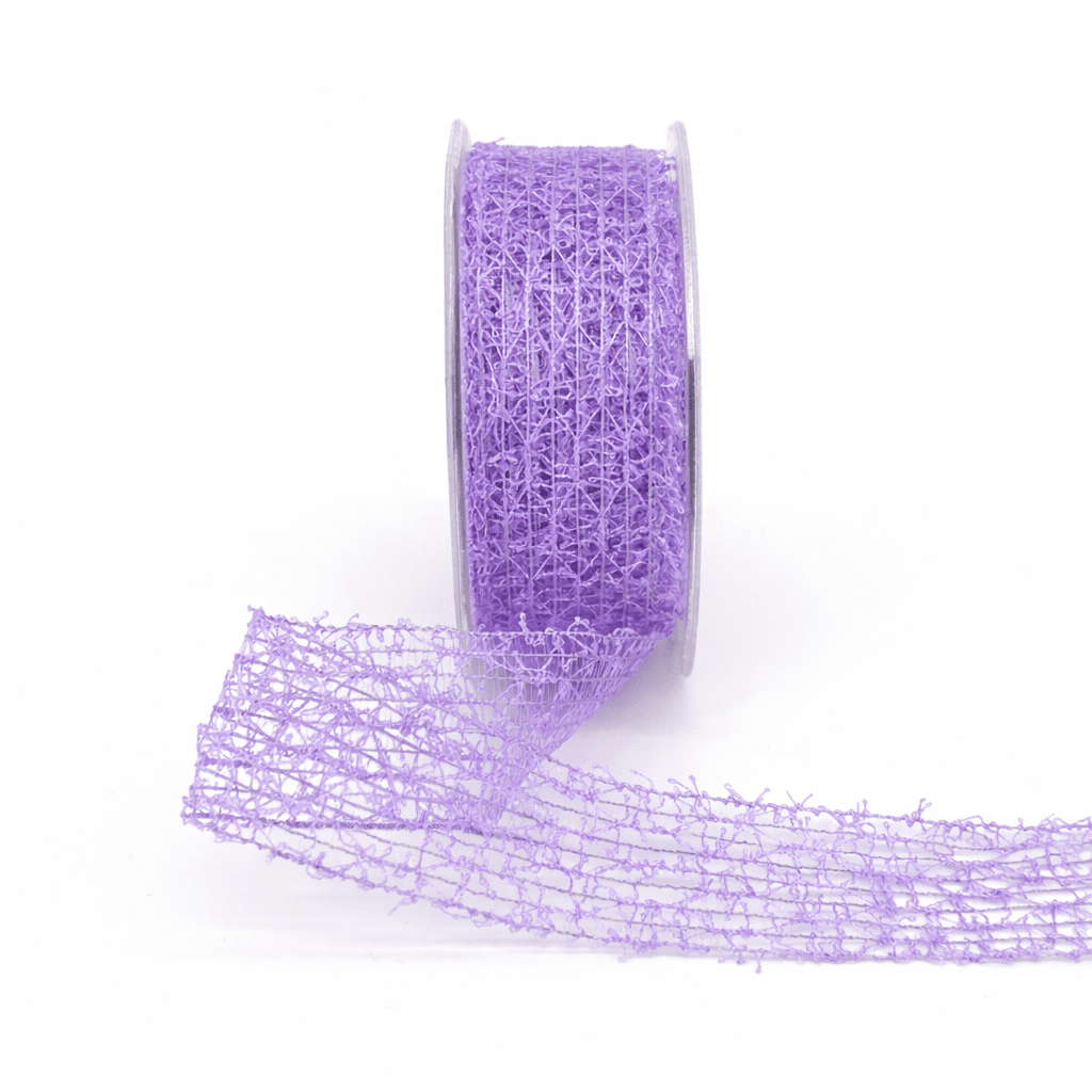 1.5 Inch Wired Textured Net Ribbon – RA05 – LAVENDER