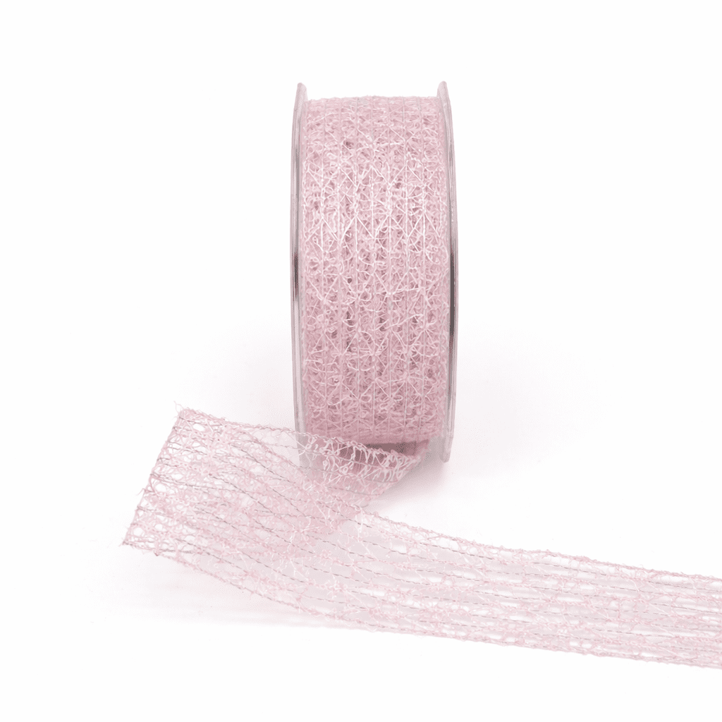 1.5 Inch Wired Textured Net Ribbon – RA17 – PINK