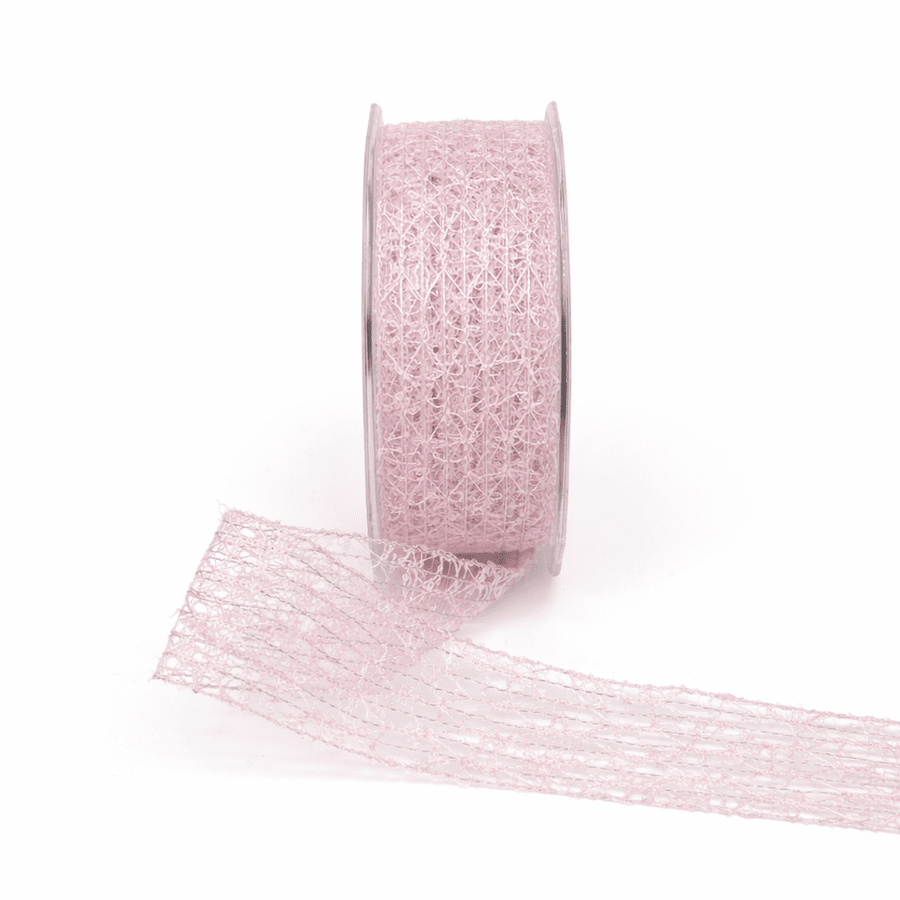 1.5 Inch Wired Textured Net Ribbon – RA17 – PINK