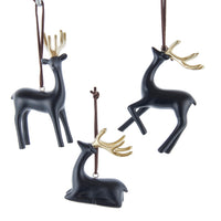 Black & Gold Deer Ornaments