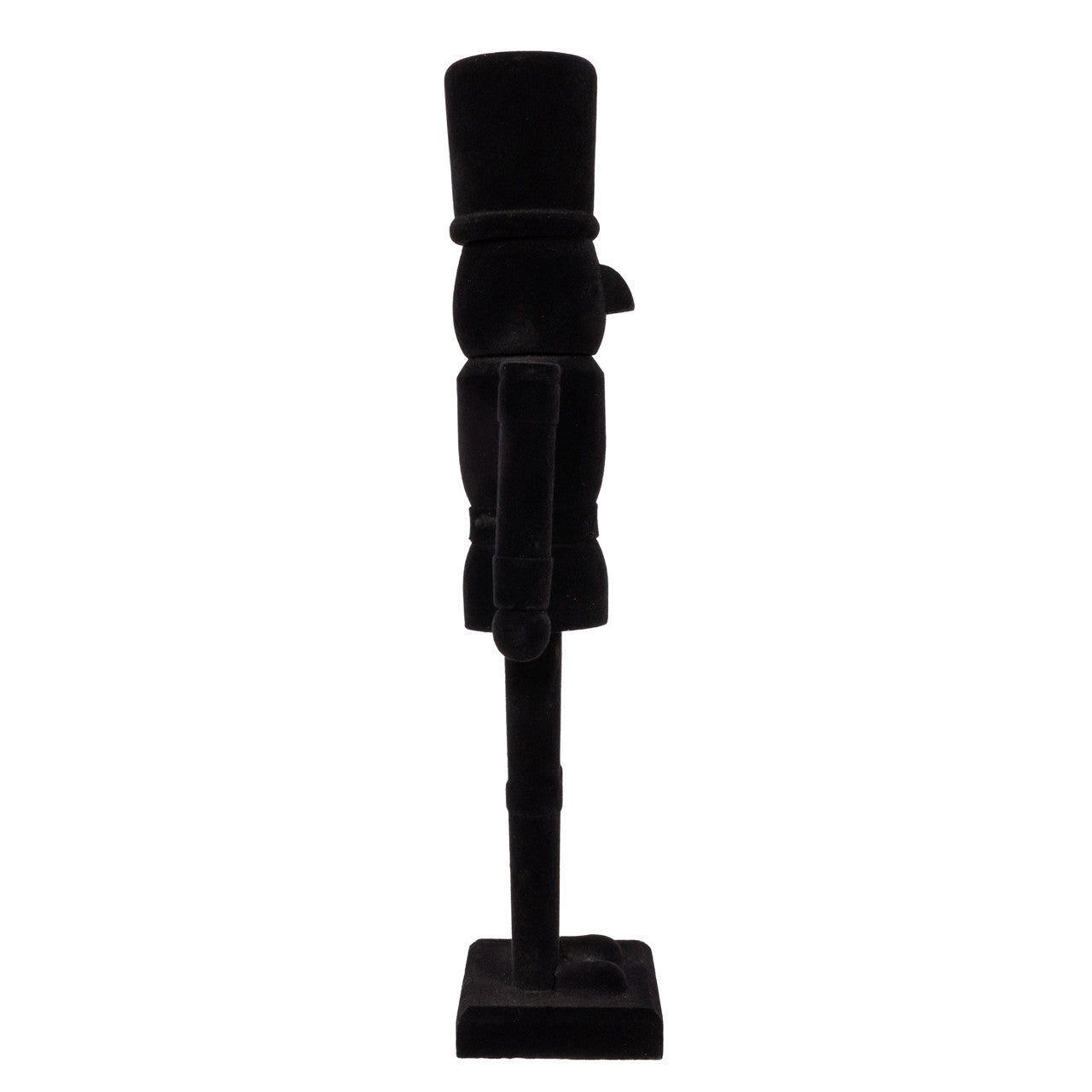 15" Flocked Black Nutcracker
