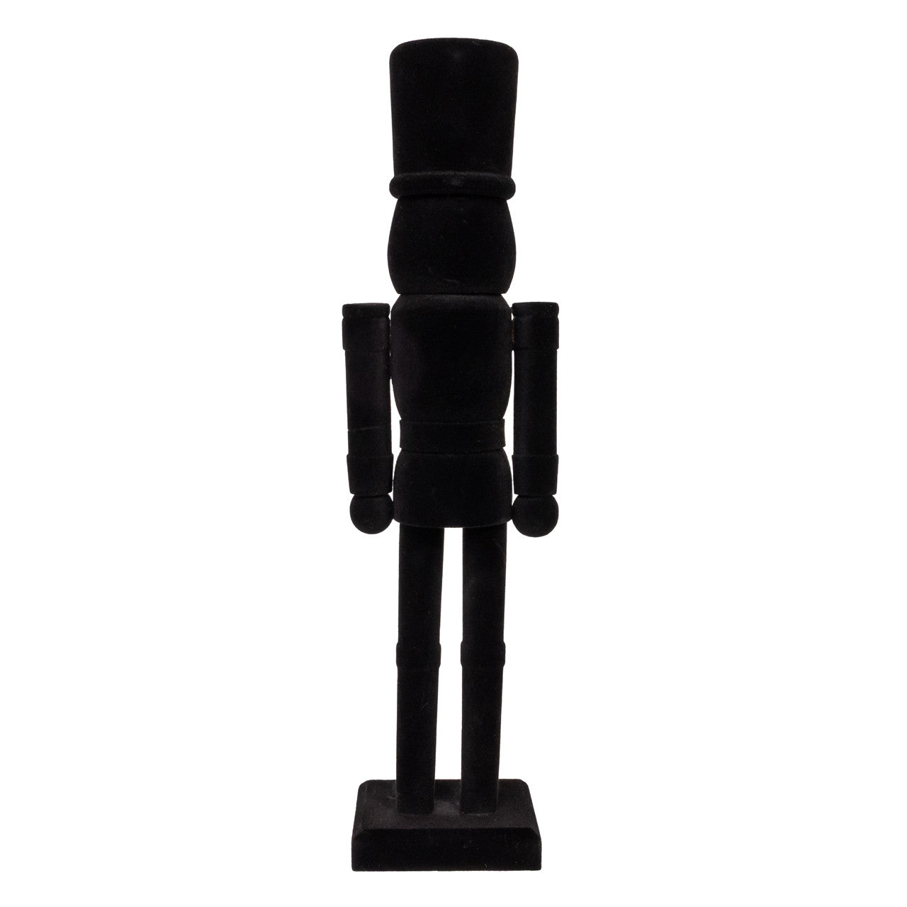 15" Flocked Black Nutcracker