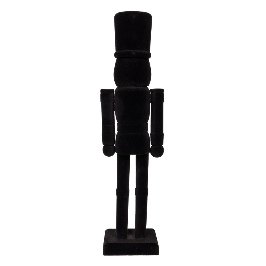 15" Flocked Black Nutcracker