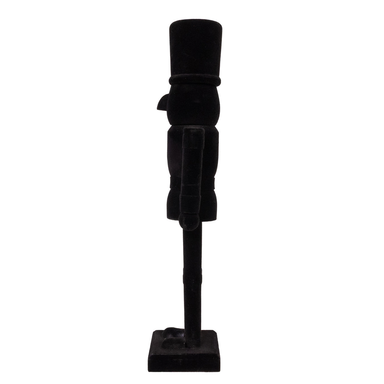 15" Flocked Black Nutcracker