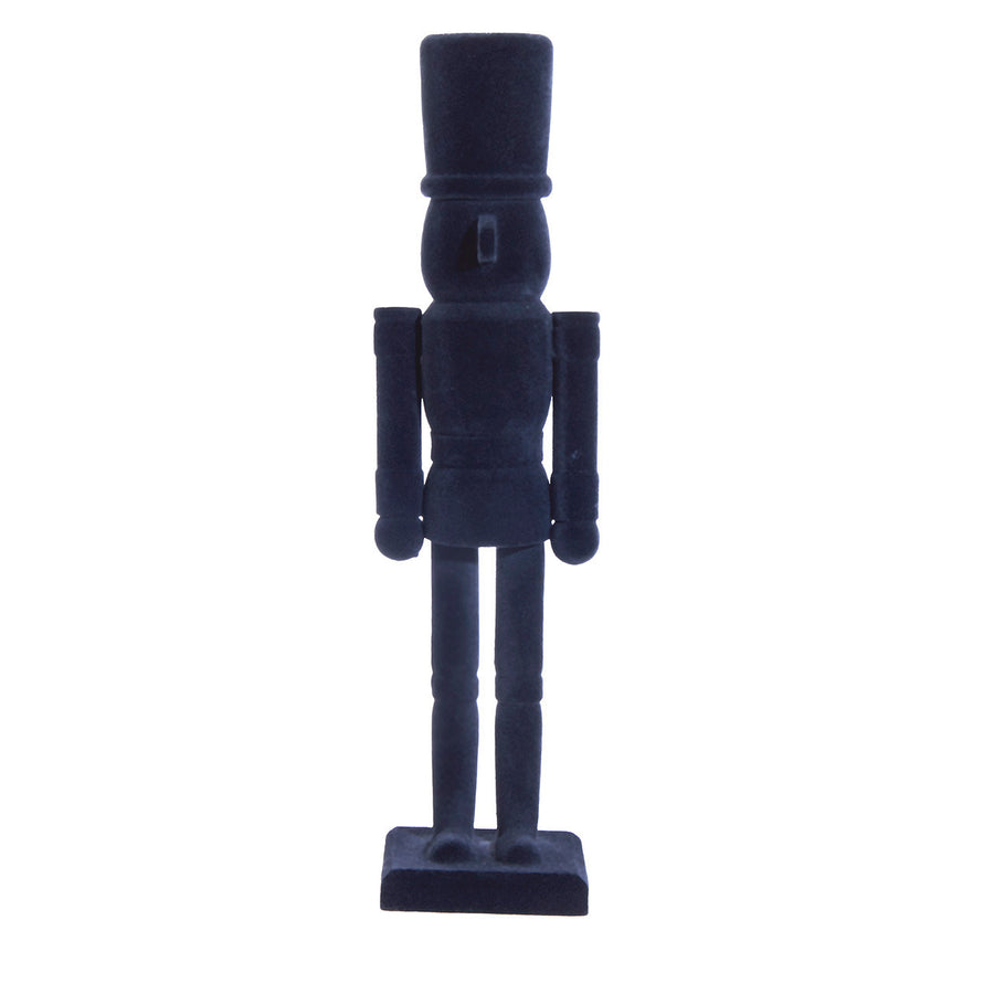 15" Flocked Black Nutcracker