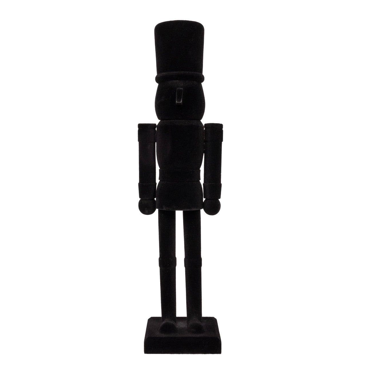 15" Flocked Black Nutcracker