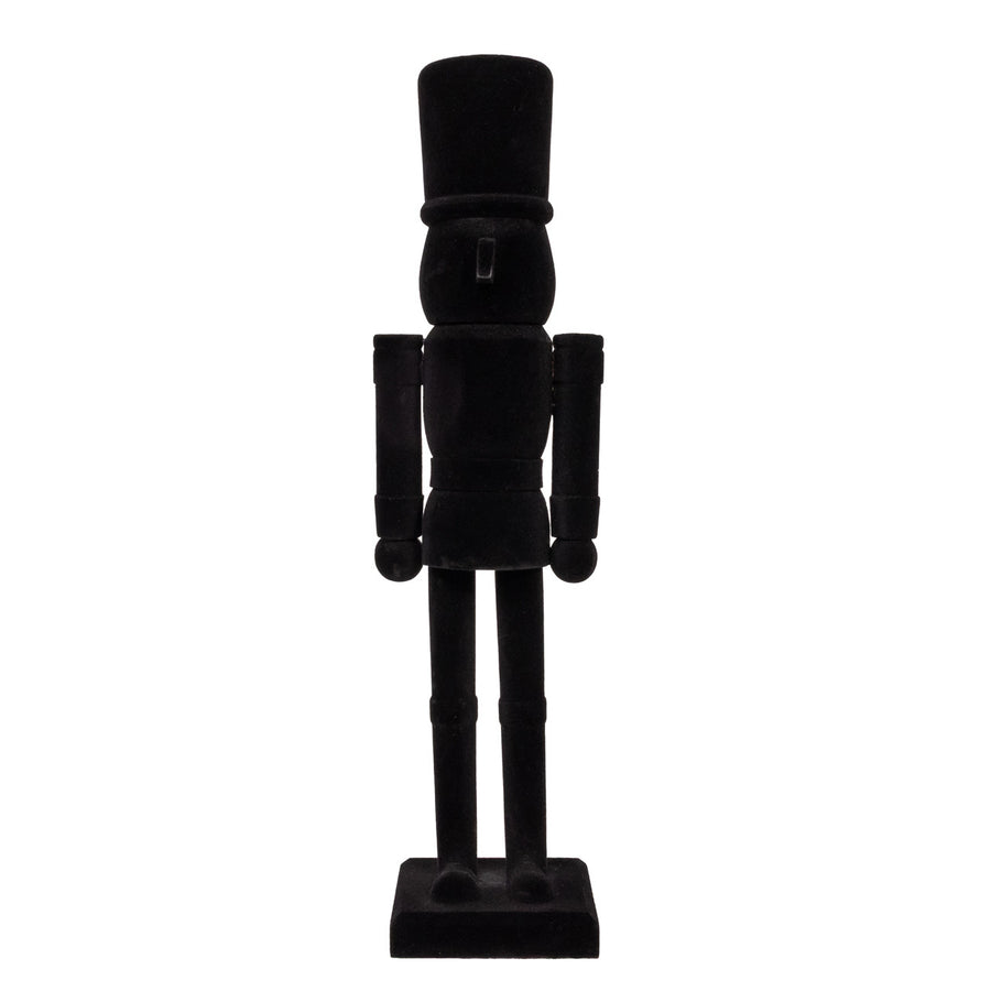 15" Flocked Black Nutcracker