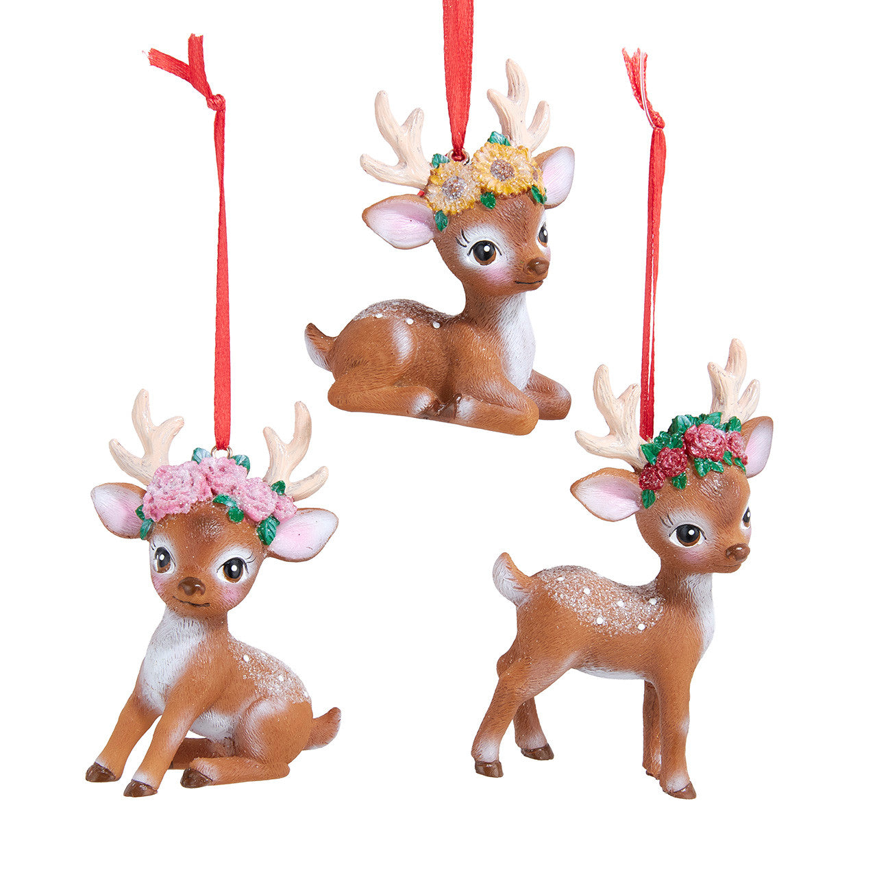 Flower Deer Ornaments