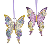 Purple & Gold Butterfly Ornaments