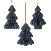 Paper Gold Glittered Christmas Tree Ornaments