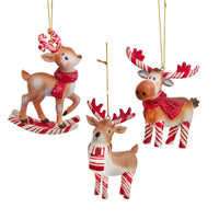 Candy Cane Reindeer & Moose Ornaments