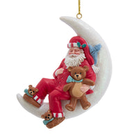 Sleeping Crescent Santa Ornament