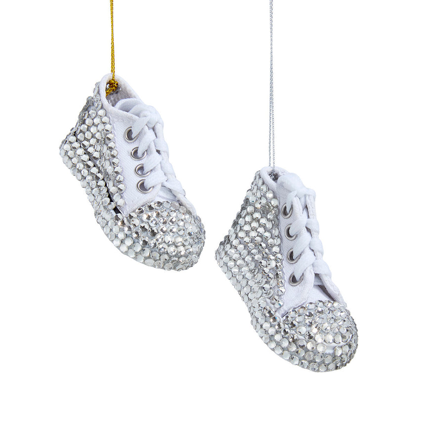 Bedazzled Silver Sneaker Ornaments