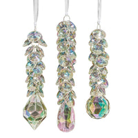 Opalescent Glittered Dangle Ornaments