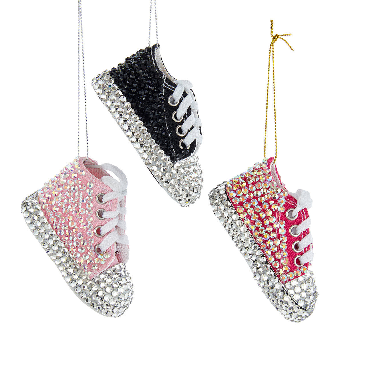 Bedazzled Pink & Black Sneaker Ornaments