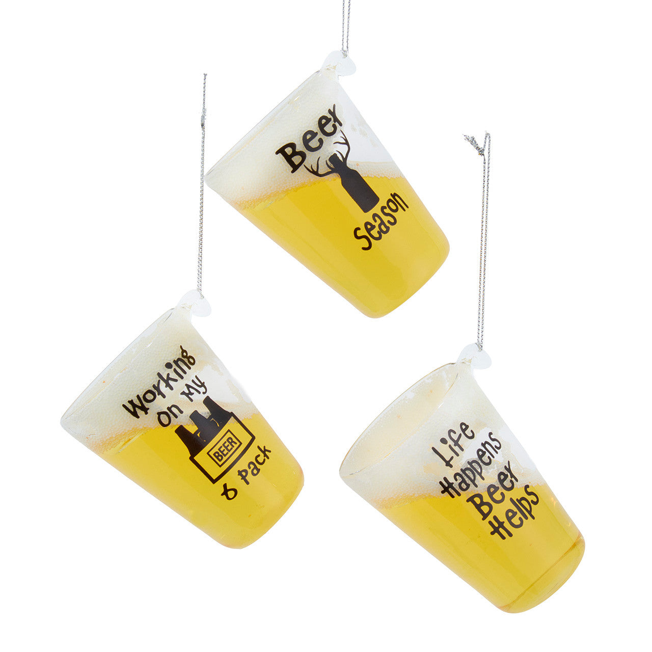 Glass Beer Glass With Words Ornaments