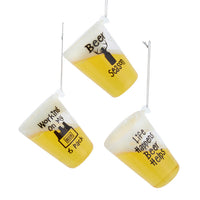 Glass Beer Glass With Words Ornaments