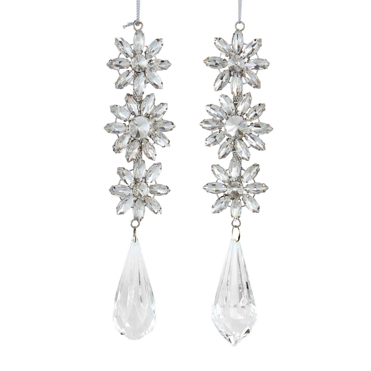 Snowflake With Clear Drop Ornaments