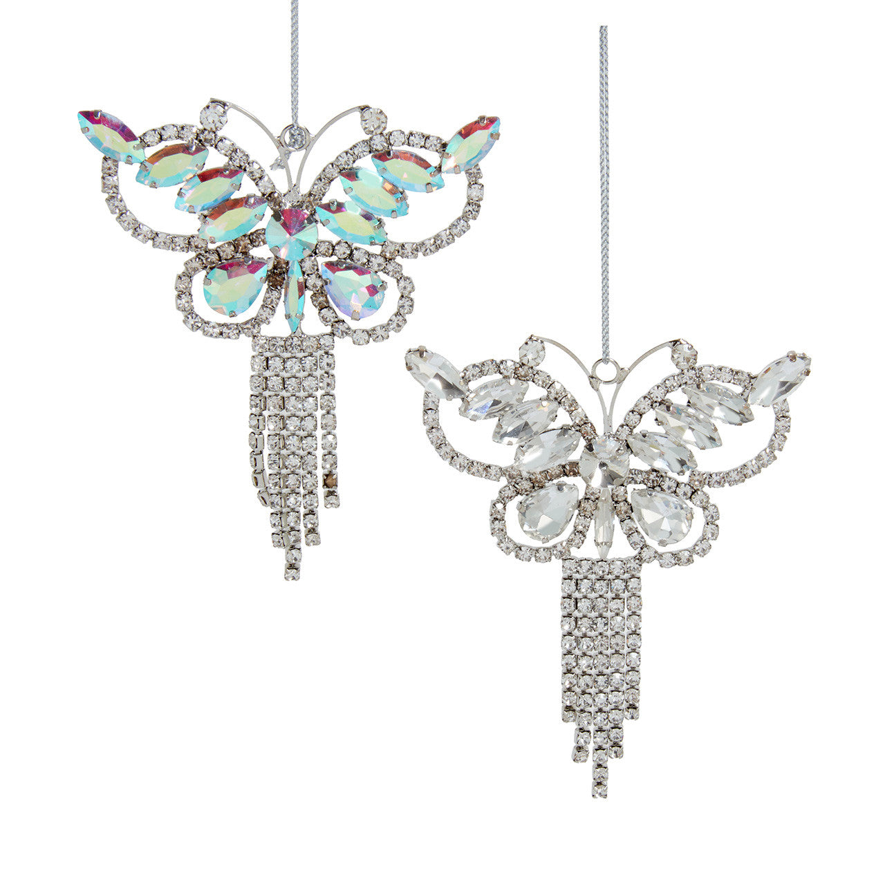 Clear Iridescent Butterfly With Gem Ornaments