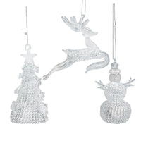 Glass Christmas Tree, Showman & Reindeer Ornaments