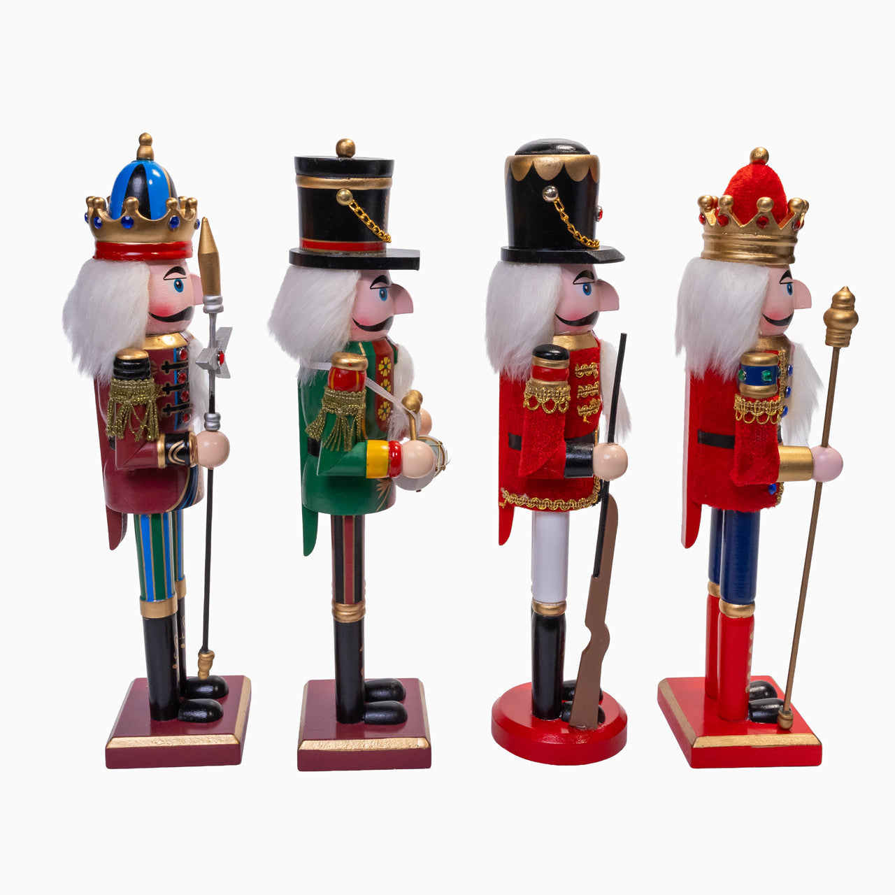 11" Blue, Green, Gold & Red Nutcrackers