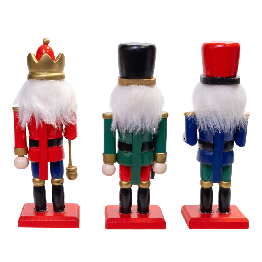 5.9" Red, Green & Blue Nutcrackers Set