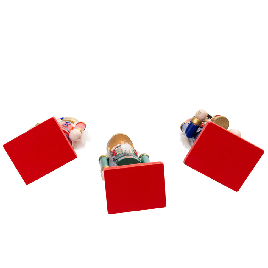 5.9" Red, Green & Blue Nutcrackers Set