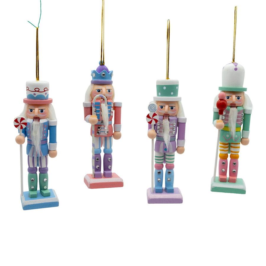 7.09" Blue, Pink, Purple & Green Nutcracker Ornaments