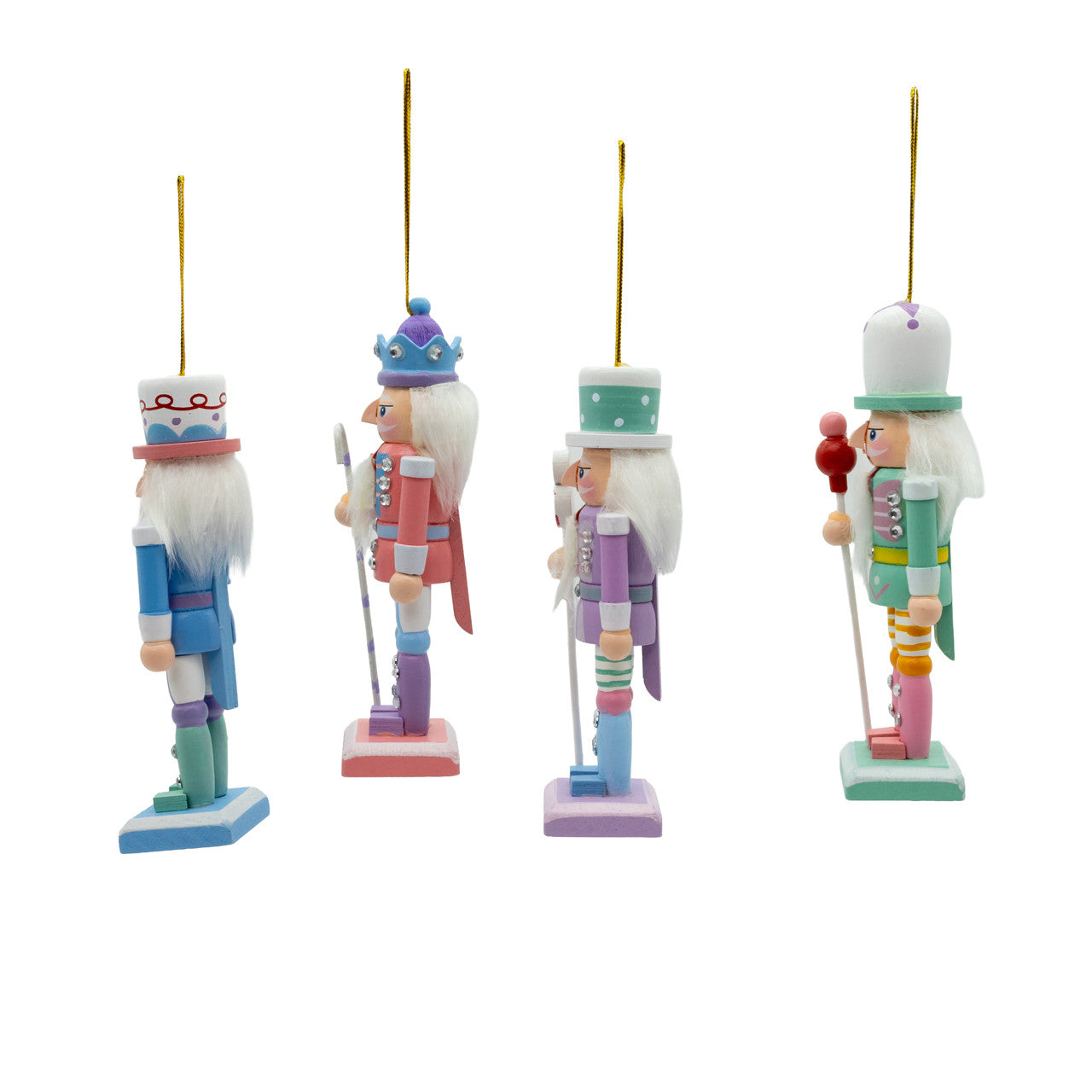 7.09" Blue, Pink, Purple & Green Nutcracker Ornaments