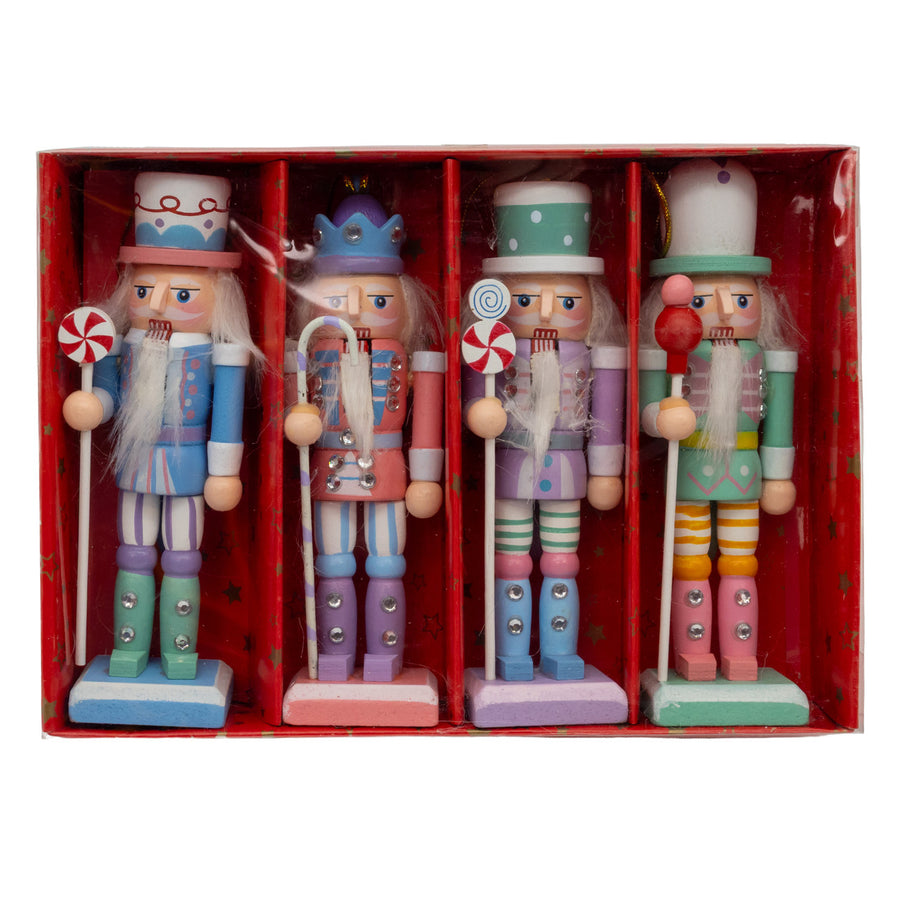 7.09" Blue, Pink, Purple & Green Nutcracker Ornaments