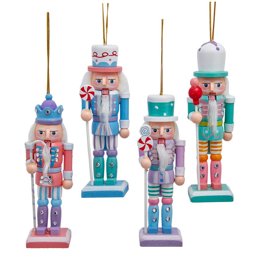 7.09" Blue, Pink, Purple & Green Nutcracker Ornaments