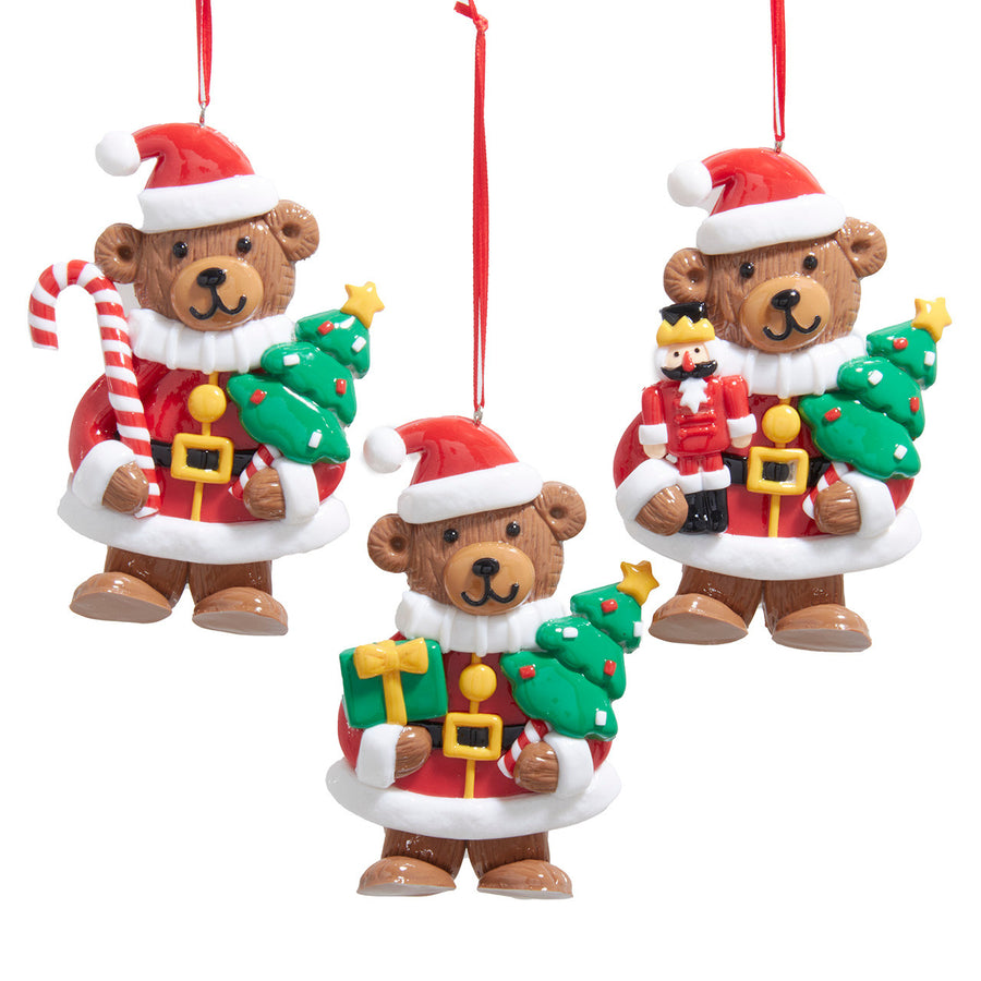 Bear In Santa Suit Ornaments