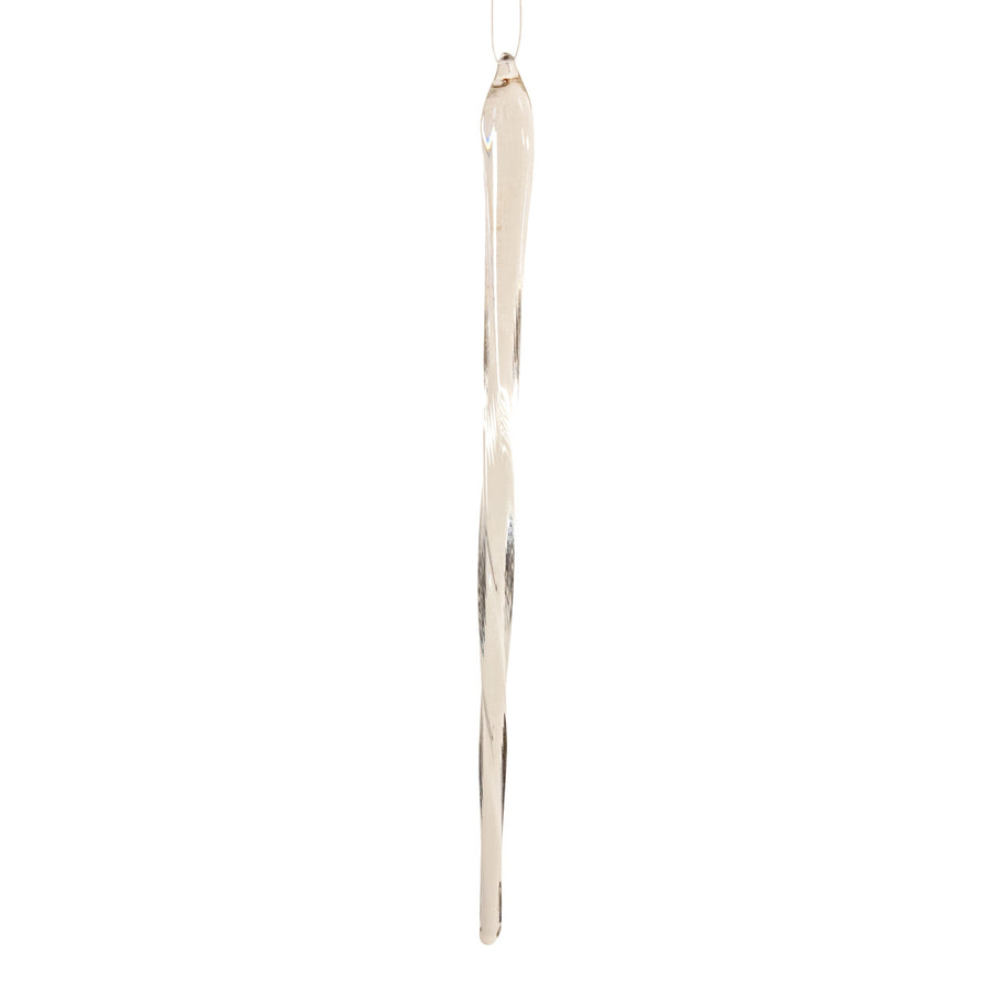 Glass Clear Twist Icicle Ornaments