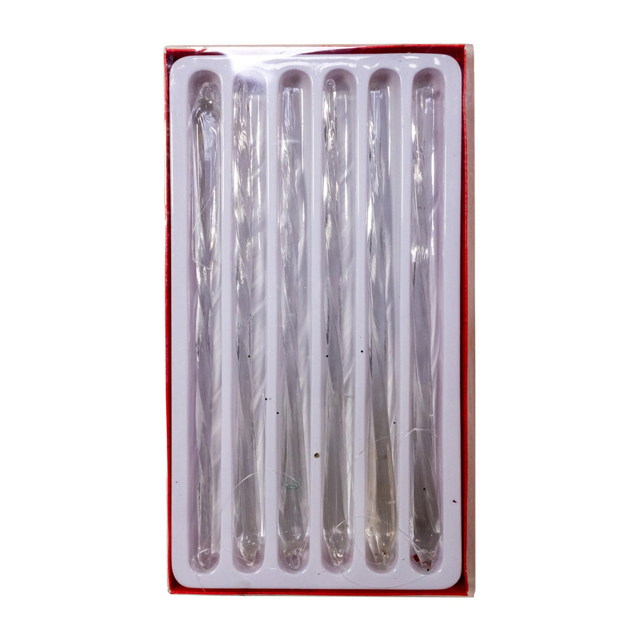 Glass Clear Twist Icicle Ornaments