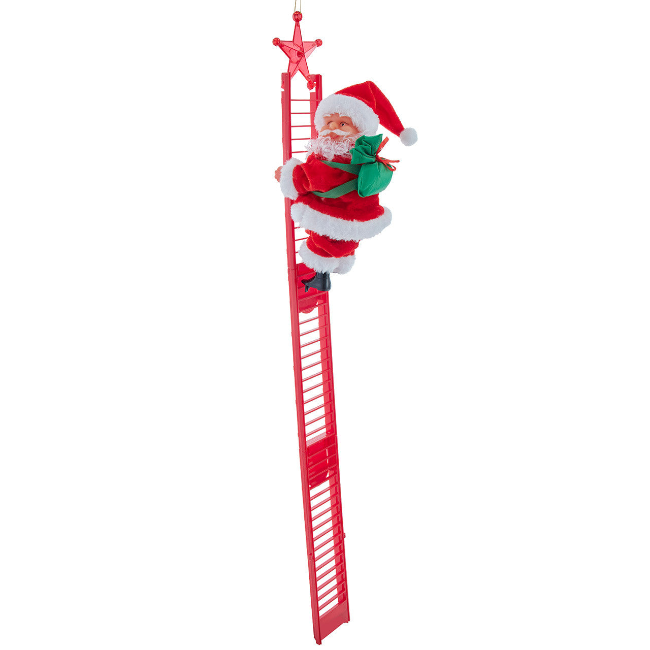 Battery Operated Santa Climbing Red Ladder