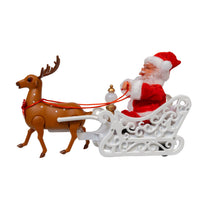 Battery Operated Moving Santa on Sleight With Reindeer Table Piece