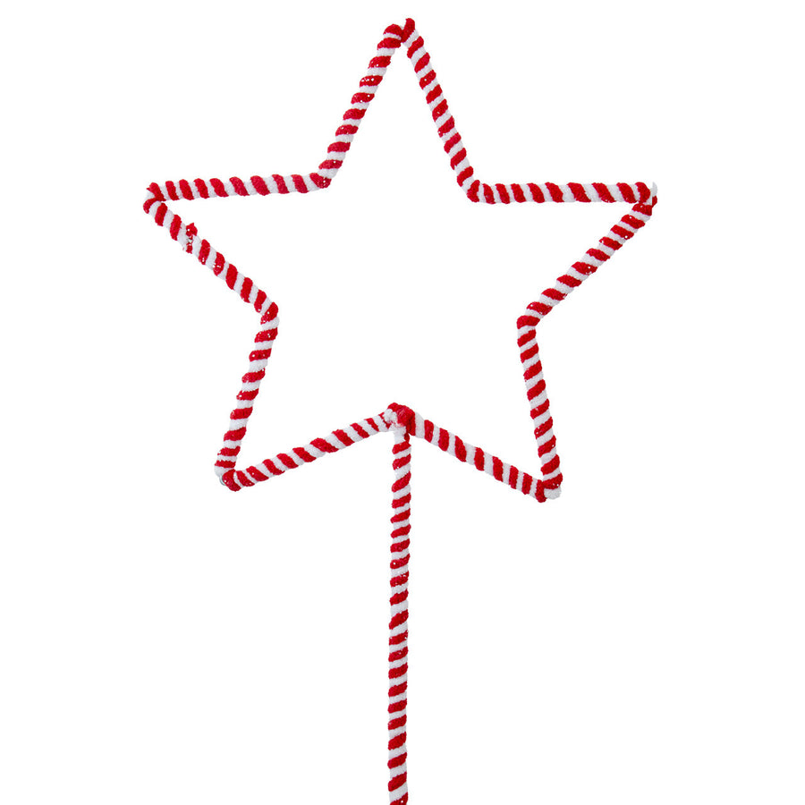 Metal Candy Cane Star Pick
