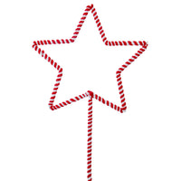 Metal Candy Cane Star Pick