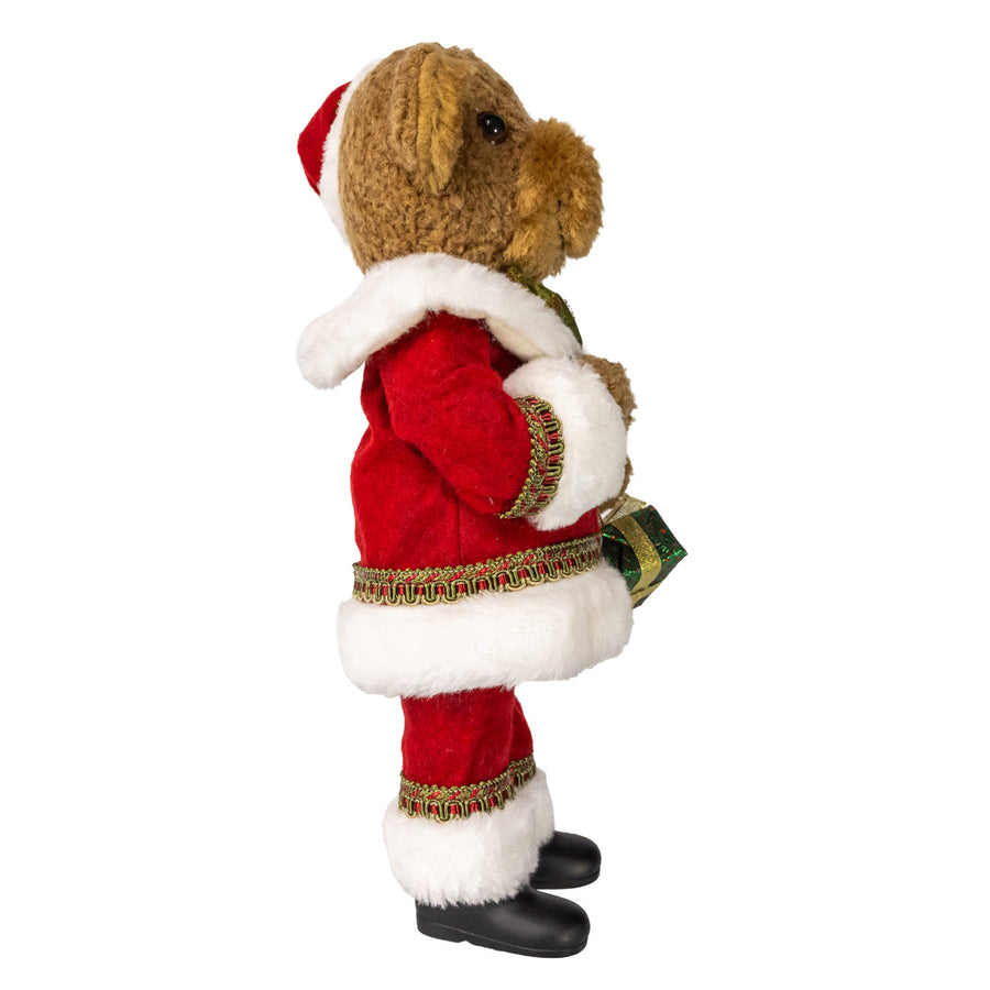12.2" Christmas Standing bear With Gift Box