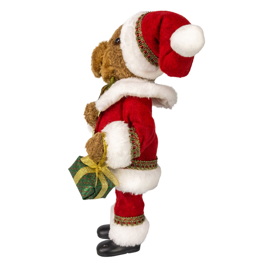 12.2" Christmas Standing bear With Gift Box