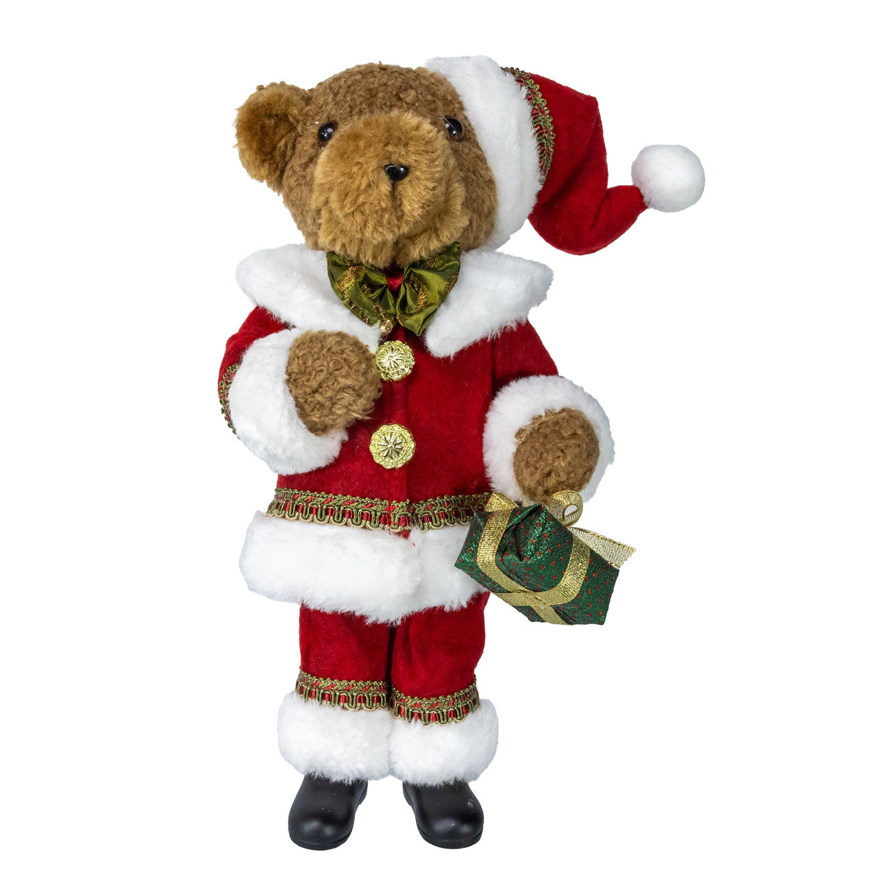 12.2" Christmas Standing bear With Gift Box