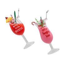 Glass Holiday Mocktail Ornaments