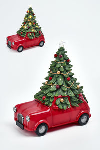 Vintage Car With Xmas Tree & Led Light