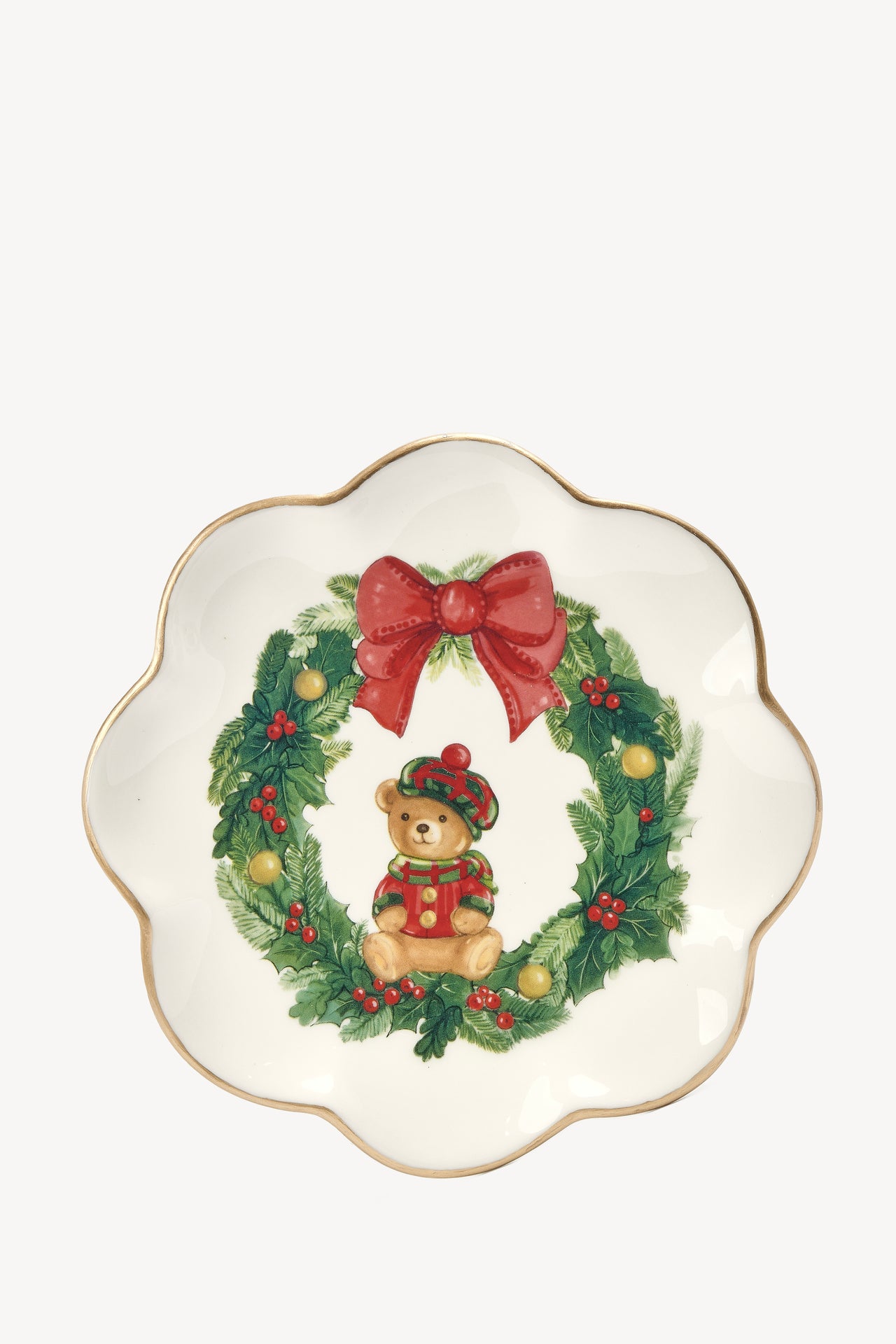Desert Plate With Teddy Bear Wreath Decal